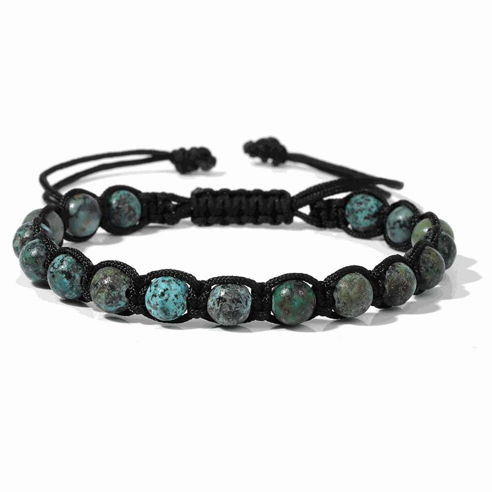 African Turquoise Macramé Bracelet - BRACELET Stone & Soul