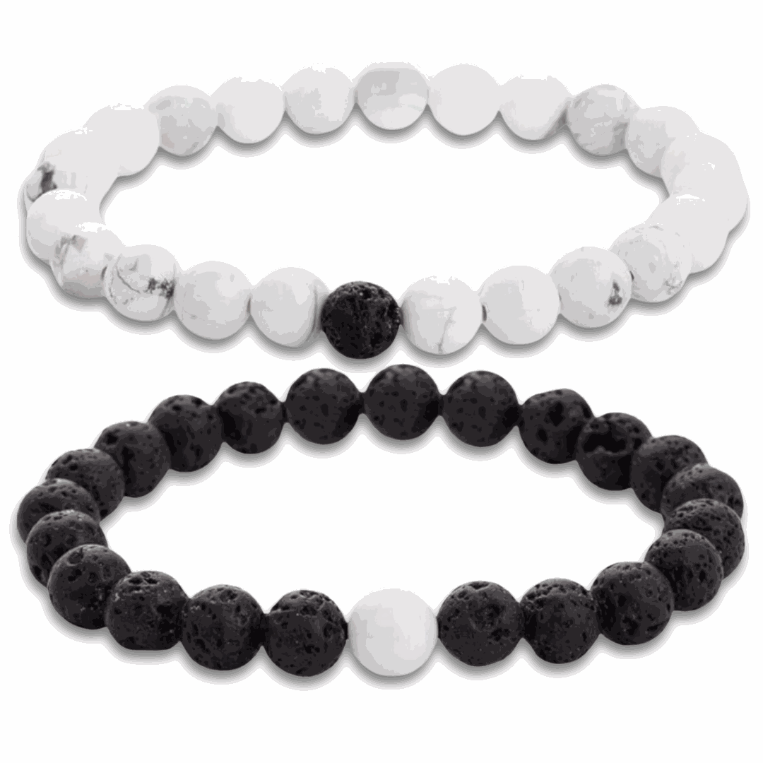 Howlite & Lava Bracelet Set - BRACELET Stone & Soul