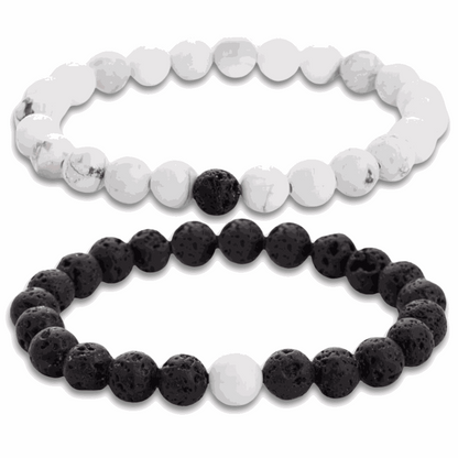 Howlite & Lava Bracelet Set - BRACELET Stone & Soul