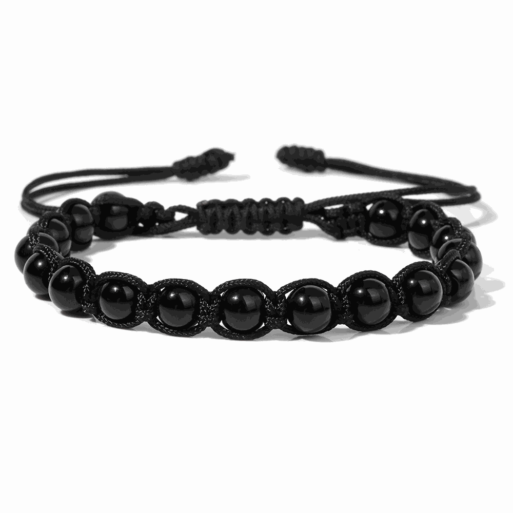 Black Obsidian Weave Bracelet - BRACELET Stone & Soul