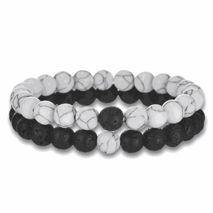Howlite & Lava Bracelet Set - BRACELET Stone & Soul