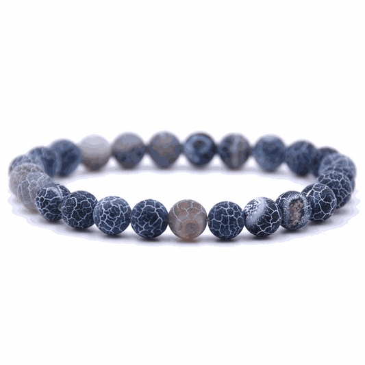 Navy Weathered Agate Bracelet - BRACELET Stone & Soul