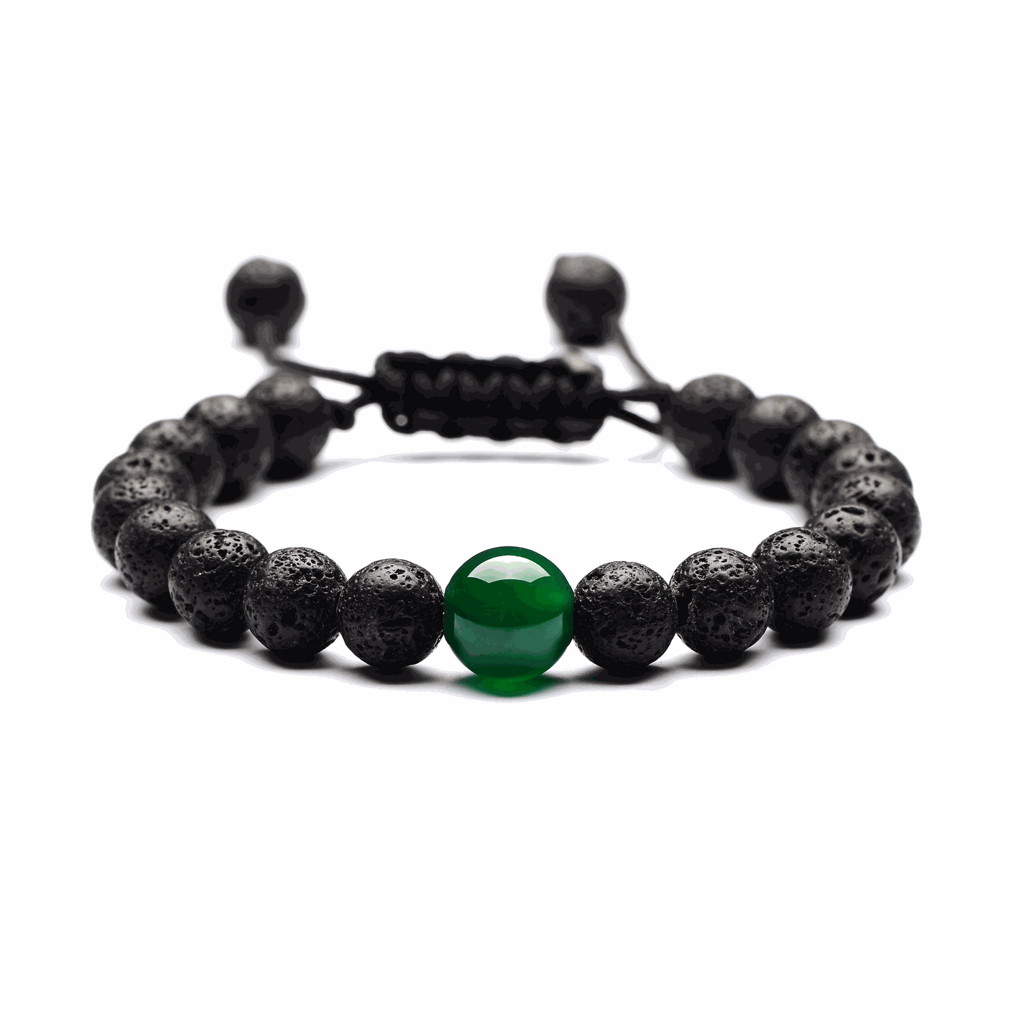 Green Agate Core Lava Bracelet - BRACELET Stone & Soul
