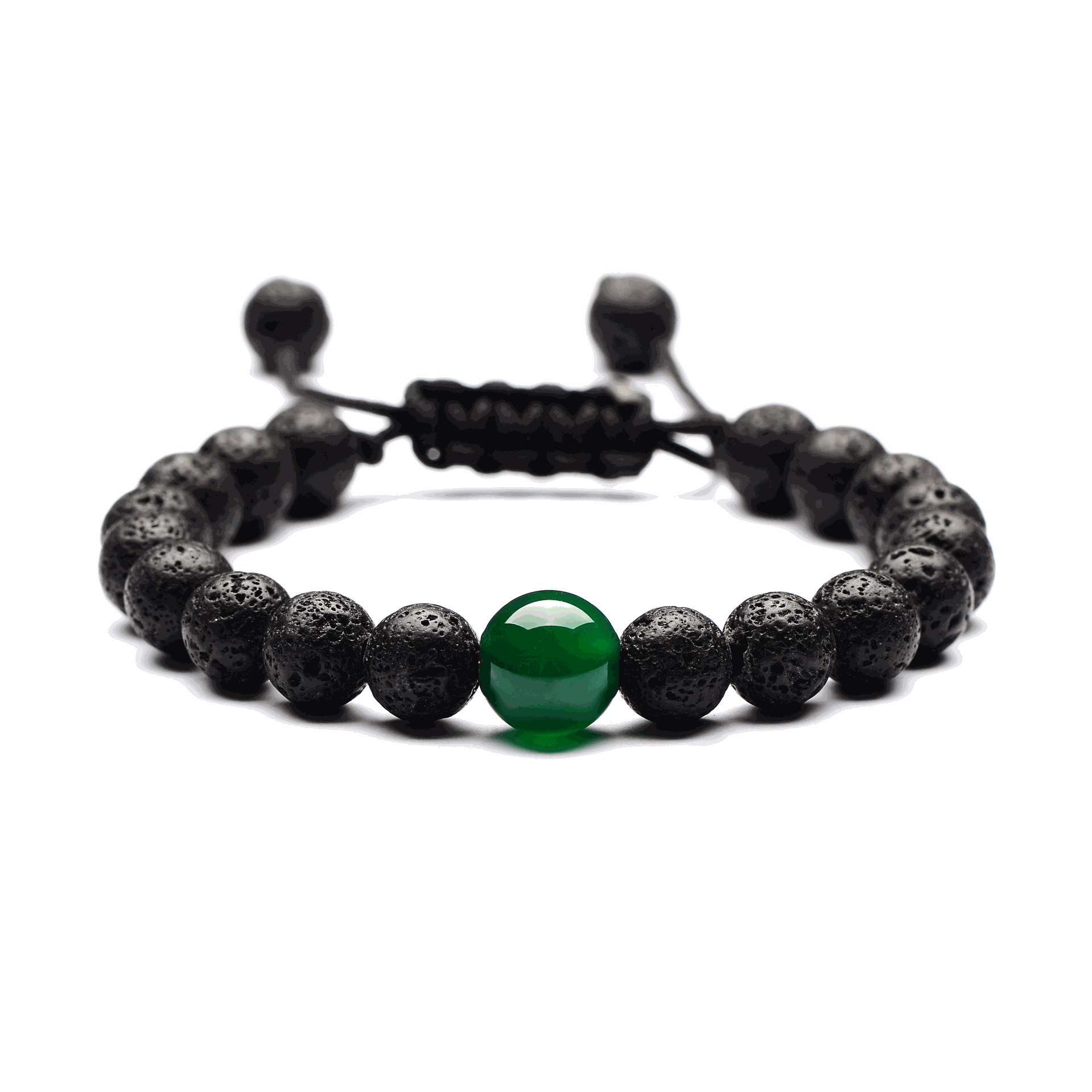 Green Agate Core Lava Bracelet - BRACELET Stone & Soul