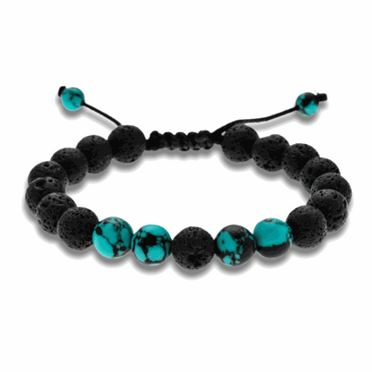 Turquoise Lava Macramé Bracelet - BRACELET Stone & Soul