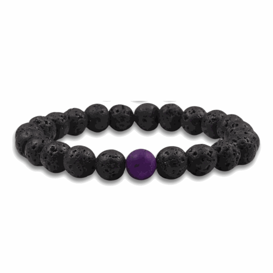 Purple Weathered Agate Lava Bracelet Set - BRACELET Stone & Soul
