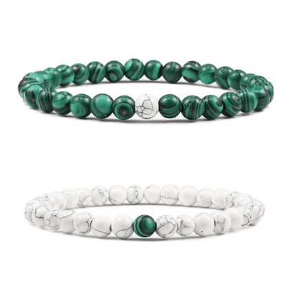 Malachite & Howlite Bracelet Set - BRACELET Stone & Soul