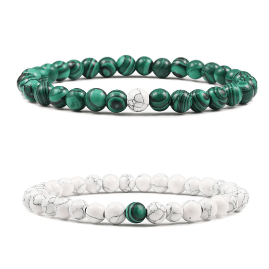 Malachite & Howlite Bracelet Set - BRACELET Stone & Soul