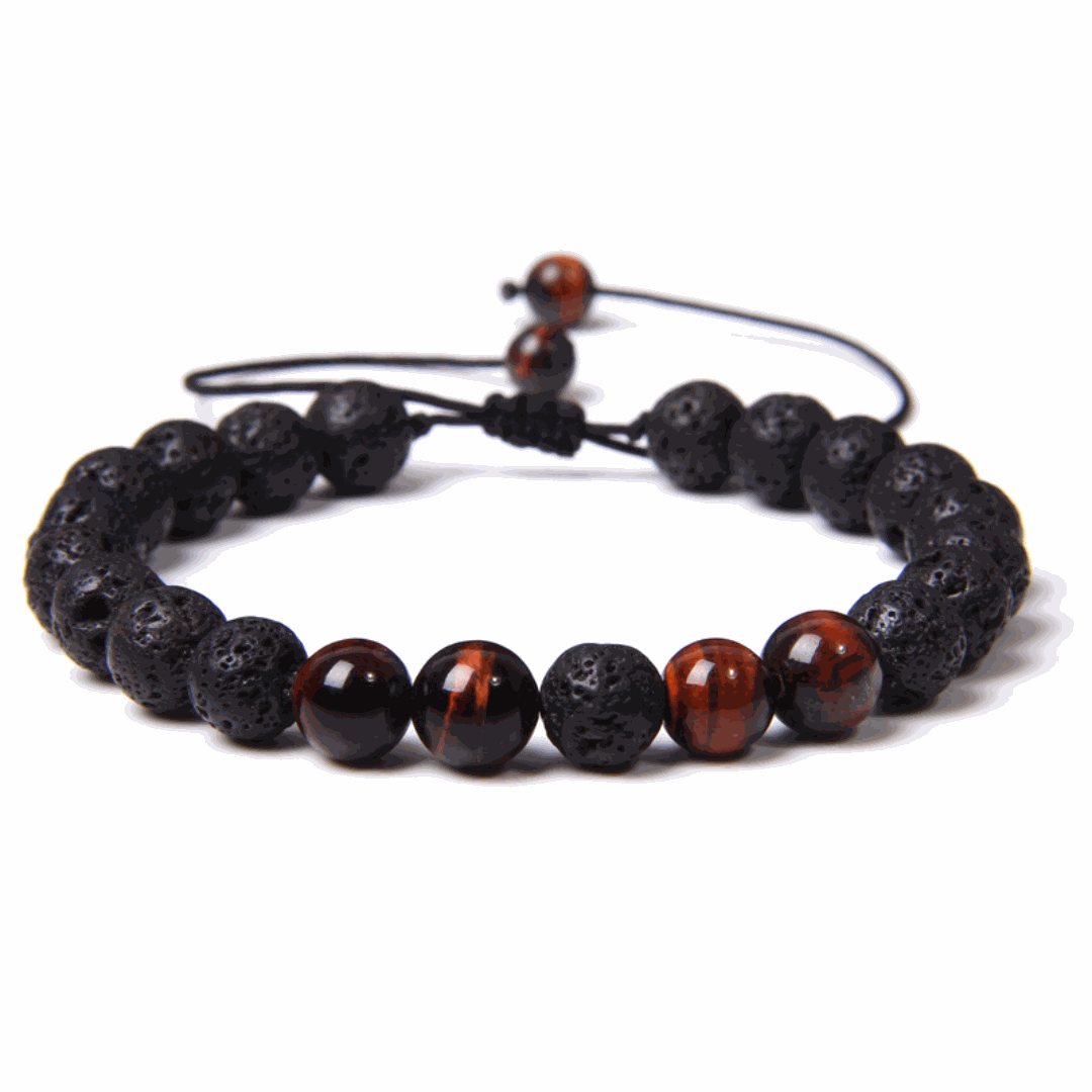 Red Tiger’s Eye Lava Macramé Bracelet - BRACELET Stone & Soul