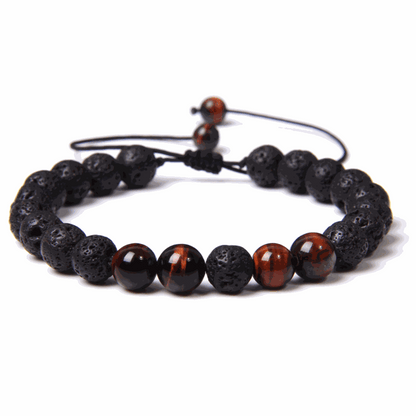 Red Tiger’s Eye Lava Macramé Bracelet - BRACELET Stone & Soul