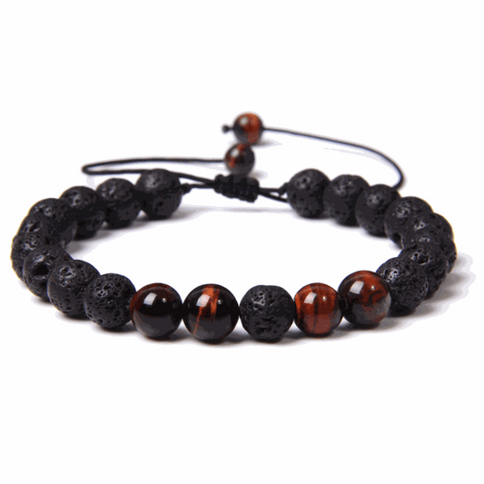 Red Tiger’s Eye Lava Macramé Bracelet - BRACELET Stone & Soul