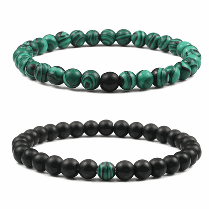 Malachite & Onyx Bracelet Set - BRACELET Stone & Soul