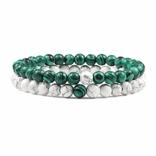 Malachite & Howlite Bracelet Set - BRACELET Stone & Soul