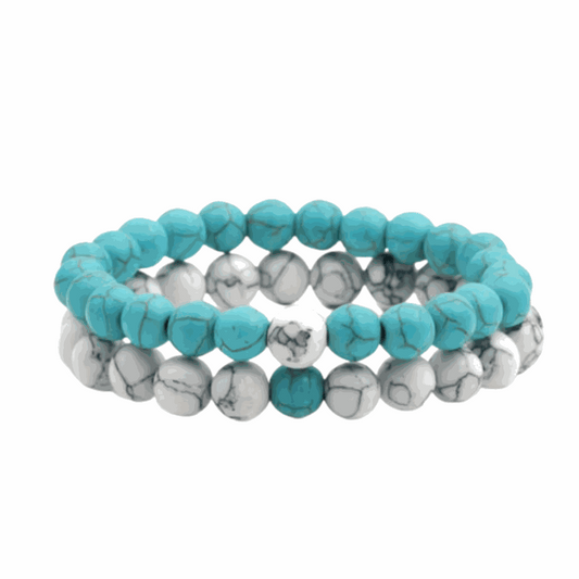 Turquoise & Howlite Bracelet Set - BRACELET Stone & Soul