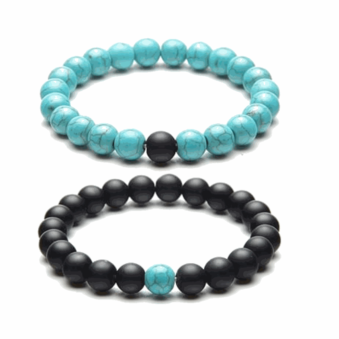 Onyx & Turquoise Harmony Bracelet Set - BRACELET Stone & Soul
