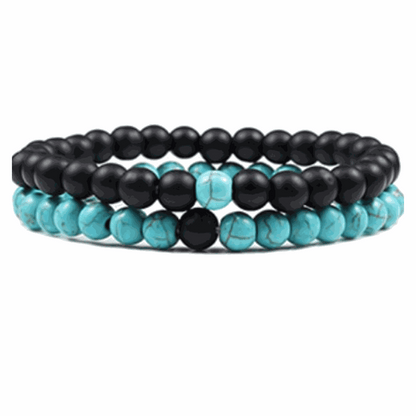 Onyx & Turquoise Harmony Bracelet Set - BRACELET Stone & Soul