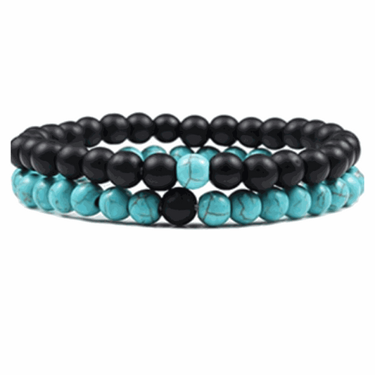 Onyx & Turquoise Harmony Bracelet Set - BRACELET Stone & Soul