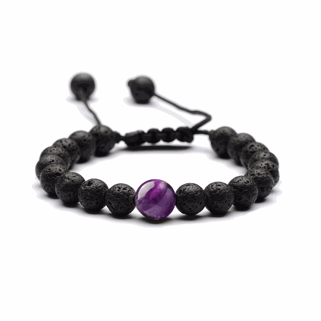 Amethyst Core Lava Bracelet - BRACELET Stone & Soul
