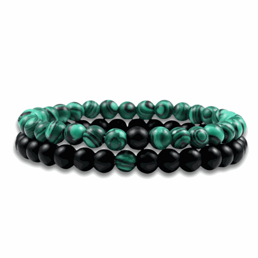 Malachite & Onyx Bracelet Set - BRACELET Stone & Soul
