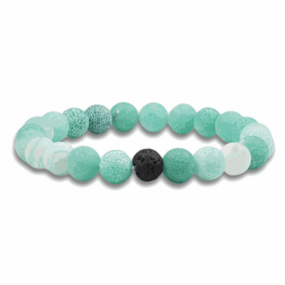 Green Weathered Agate Lava Bracelet Set - BRACELET Stone & Soul